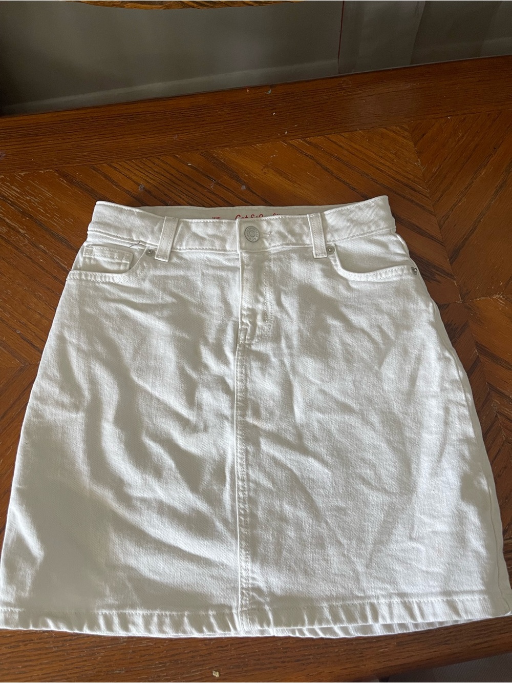 Cat & Jack White Denim Mini Skirt
